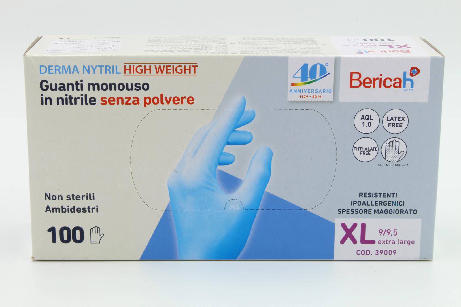 GUANTO NITRILE BERICAH dermanitril 100pz.