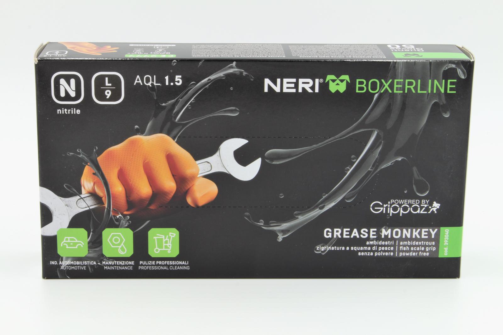 GUANTO NITRILE 50PZ GREASE MONKEY ARANCIO